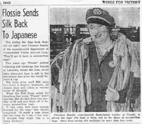 Flossie sends back silk 1943