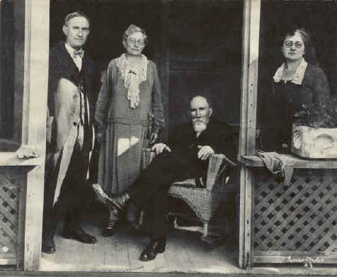 Art Foster, Mrs. Foster, Joe Foster, and Lulu Foster at the Lakeside School c.1906
