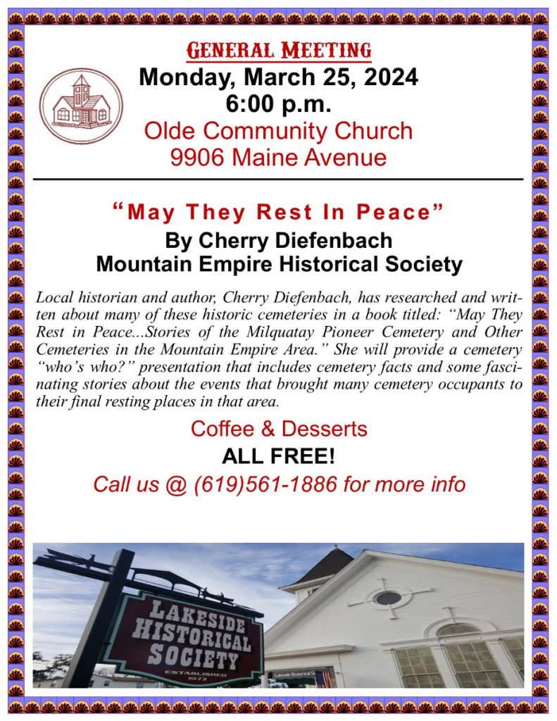 LHS General Meeting - March 25, 2024