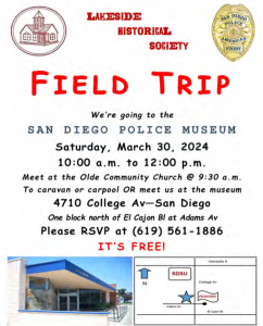 LHS Field Trip - San Diego Police Museum - March 30, 2024