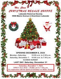 Lakeside Historical Society Christmas Shoppe 2024