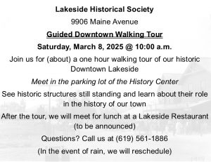 LHS Guided Downtown Walking Tour - March 8, 2025