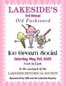 Lakeside Historical Society Ice Cream Social - May 31 2025
