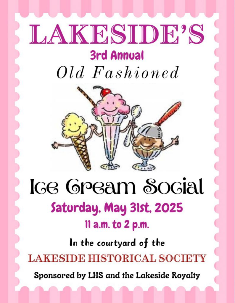 Lakeside Historical Society Ice Cream Social - May 31 2025