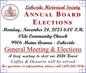 Lakeside Historical Society Annual Board Elections