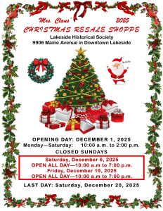 Lakeside Historical Society Mrs Claus Christmas Resale Shoppe
